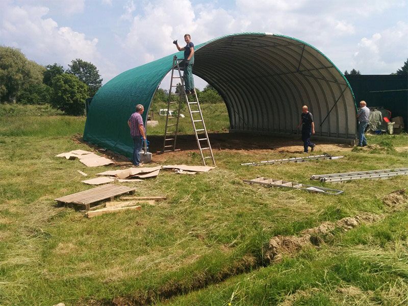Aufbau einer Rundbodenhalle: Schritt 5